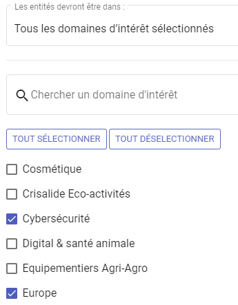 Sélectionner plusieurs DI dans Craft